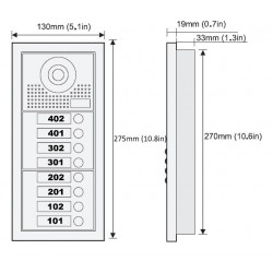 VIDEOCITOFONO 2 FILI 1 2 3 4 MONITOR LCD TOUCH FAMILIARE BIFAMILIARE CONDOMINIALE TELECAMERA (1 Unita Esterna Bifamiliare)