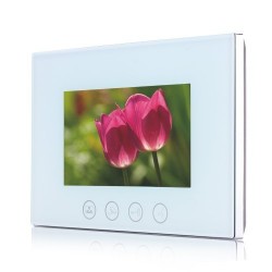 VIDEOCITOFONO 2 FILI 1 2 3 4 MONITOR LCD TOUCH FAMILIARE BIFAMILIARE CONDOMINIALE TELECAMERA (1 Monitor 7" Bianco)