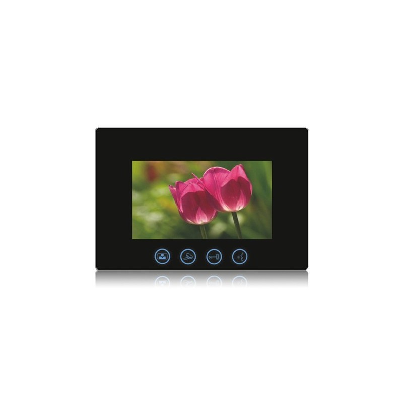 VIDEOCITOFONO 2 FILI 1 2 3 4 MONITOR LCD TOUCH FAMILIARE BIFAMILIARE CONDOMINIALE TELECAMERA (1 Monitor 7" Nero)