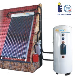 KIT PANNELLO SOLARE TERMICO 250 LT CIRCOLAZIONE FORZATA HEAT PIPE PRESSURIZZATO DOPPIA SERPENTINA