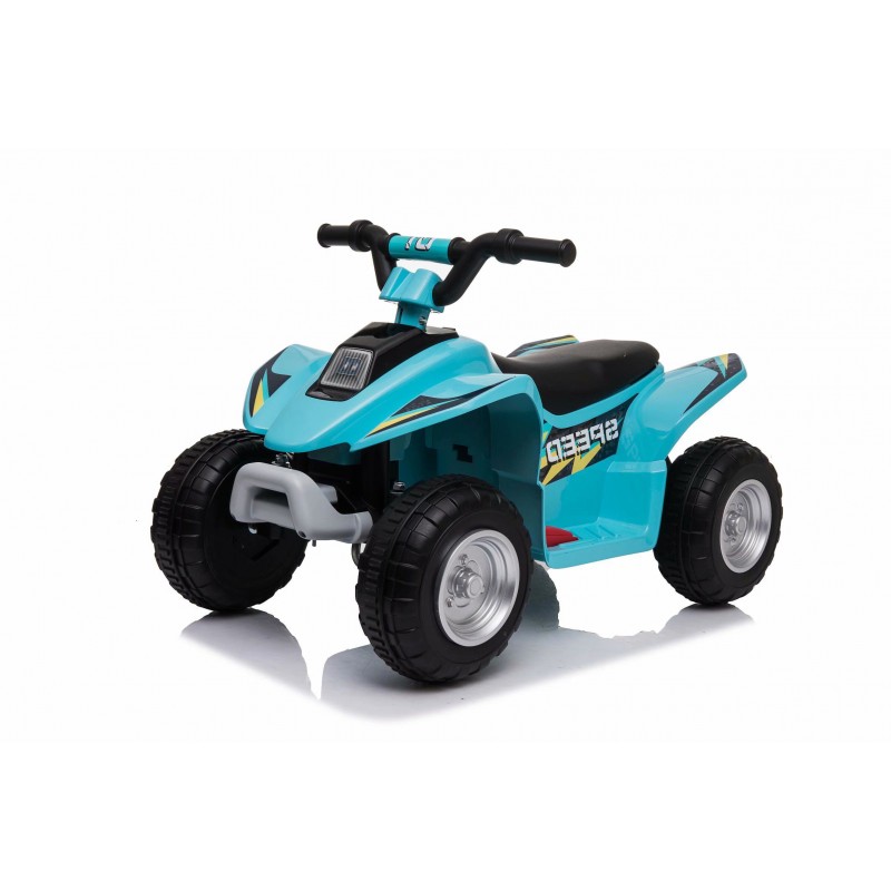 QUAD ELETTRICO PER BAMBINI 2WD LUCI SUONI MARCIA AVANTI ED INDIETRO  MACCHINA MOTO BLU