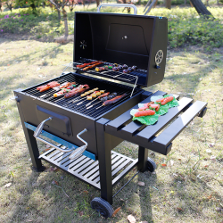 BARBECUE A CARBONELLA CARBONE BBQ GRILL DA GIARDINO CON RIPIANO REGOLABILE,  115x66x106 CM