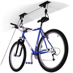 PORTABICI SOSPENSIONE APPENDI BICI SOFFITTO 1 BICI 20KG CANTINA GARAGE CARRUCOLA