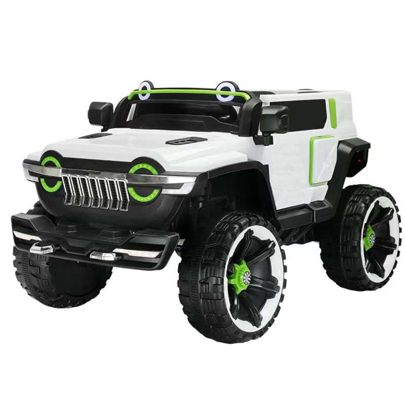 AUTO ELETTRICA PER BAMBINI MACCHINA JEEP 2 POSTI 4WD 12V CON TELECOMANDO USB MP3 BIANCA