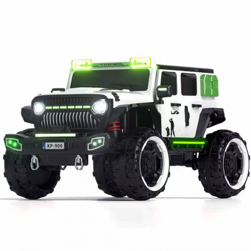 AUTO ELETTRICA PER BAMBINI MACCHINA SUV JEEP 2 POSTI 4WD 12V CON TELECOMANDO USB MP3 BIANCO