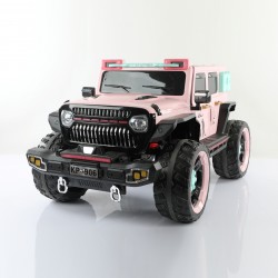 AUTO ELETTRICA PER BAMBINI MACCHINA SUV JEEP 2 POSTI 4WD 12V CON TELECOMANDO USB MP3 ROSA