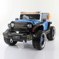 AUTO ELETTRICA PER BAMBINI MACCHINA SUV JEEP 2 POSTI 4WD 12V CON TELECOMANDO USB MP3 BLU