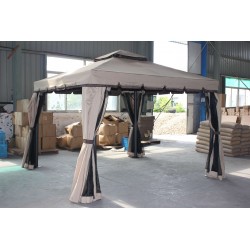 Gazebo pergola da esterno 3x3 mt in alluminio con telo apribile a carrucola  Pechino