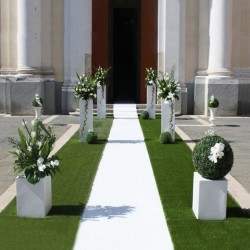  TAPPETO NUZIALE BIANCO PASSATOIA PER MATRIMONIO CERIMONIA EVENTO CHIESA AL METRO