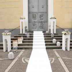  TAPPETO NUZIALE BIANCO PASSATOIA PER MATRIMONIO CERIMONIA EVENTO CHIESA AL METRO