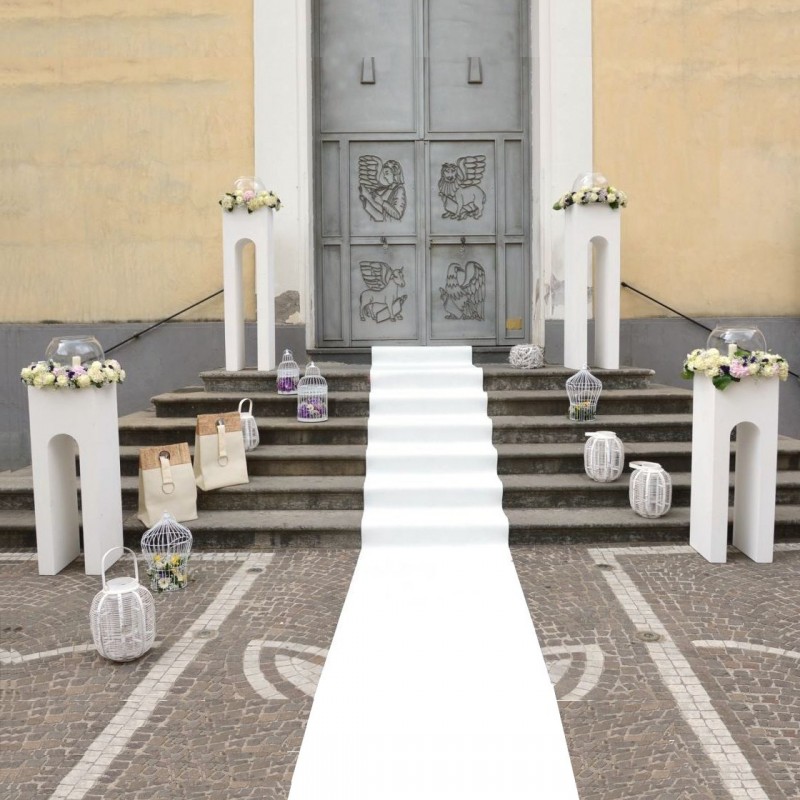 TAPPETO NUZIALE BIANCO PASSATOIA PER MATRIMONIO CERIMONIA EVENTO CHIESA AL  METRO