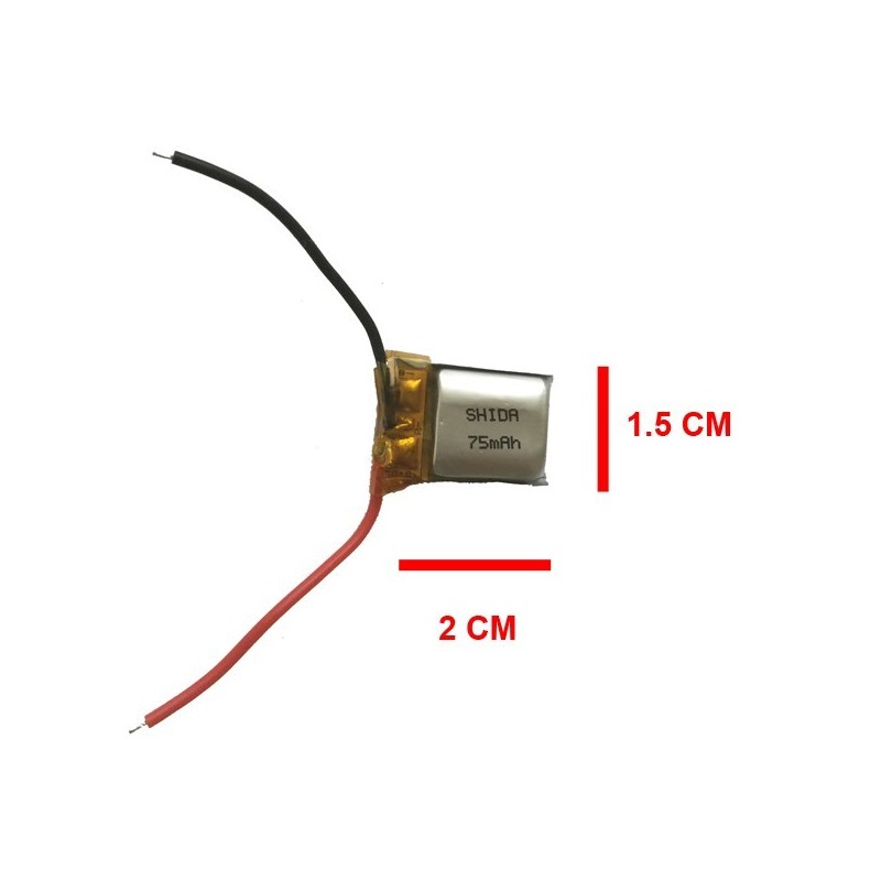 BATTERIA DI RICAMBIO 75 mAh PER MINI ELICOTTERO RADOCOMANDATO FP-HX-718