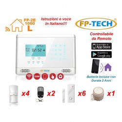 ANTIFURTO ALLARME CASA KIT COMBINATORE GSM WIRELESS SENZA FILI DA CELLULARE APP 