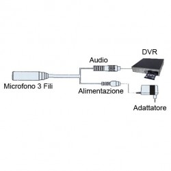 MICROFONO AD ALTA FEDELTA' PER CONNESSIONE A KIT DI VIDEOSORVEGLIANZA