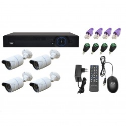 KIT VIDEOSORVEGLIANZA DI RETE NVR CON SISTEMA CLOUD VISIONE DA REMOTO E 4 TELECAMERE IP HD