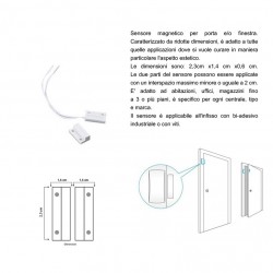 SENSORE MAGNETICO PORTE E FINESTRE WIRELESS ALLARME