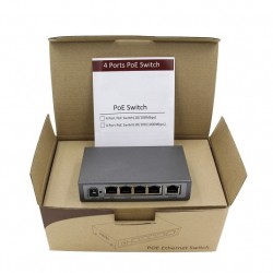 SWITCH POE DI RETE 4 PORTE RJ45 LAN ETHERNET 10/100MBPS VIDEOSORVEGLIANZA