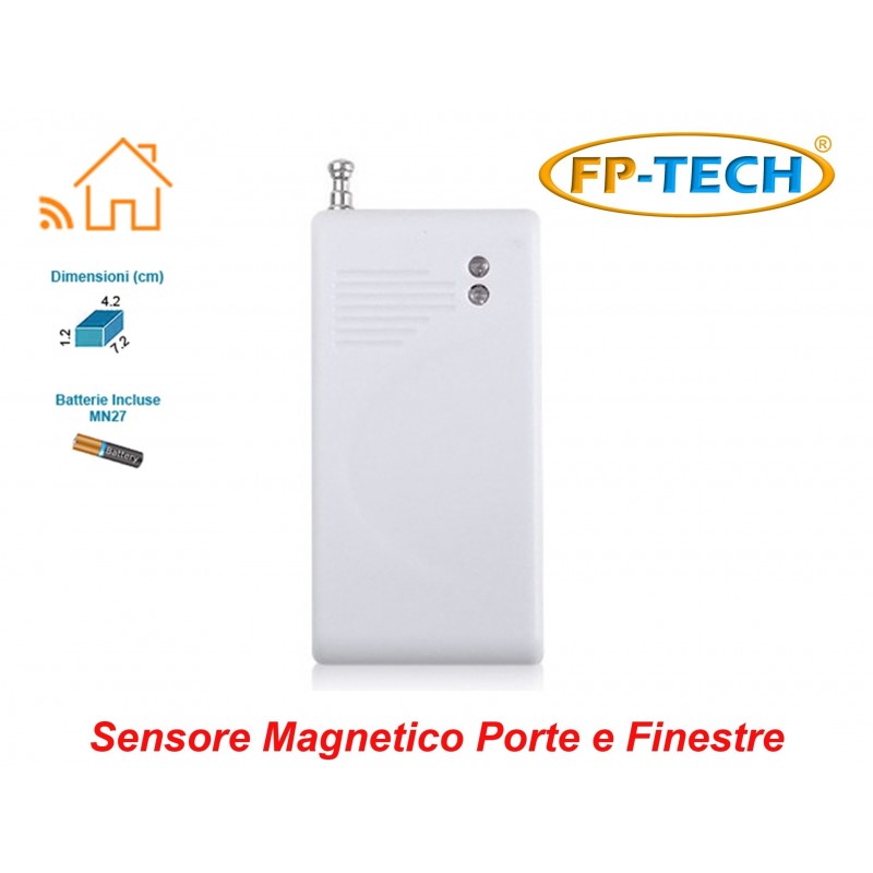 SENSORE VIBRAZIONE ROTTURA VETRO FINESTRA PORTA ALLARME ANTIFURTO CASA  WIRELESS