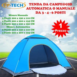 FP-TECH TENDA DA CAMPEGGIO 4 POSTI PERSONE CANADESE AUTOMATICA IGLOO GAZEBO SACCA (Tenda 4 Posti Automatica)